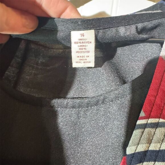 JM Collection Boho Sheer Abstract Tunic Blouse Geometric Retro Button Front 14 - Picture 6 of 7